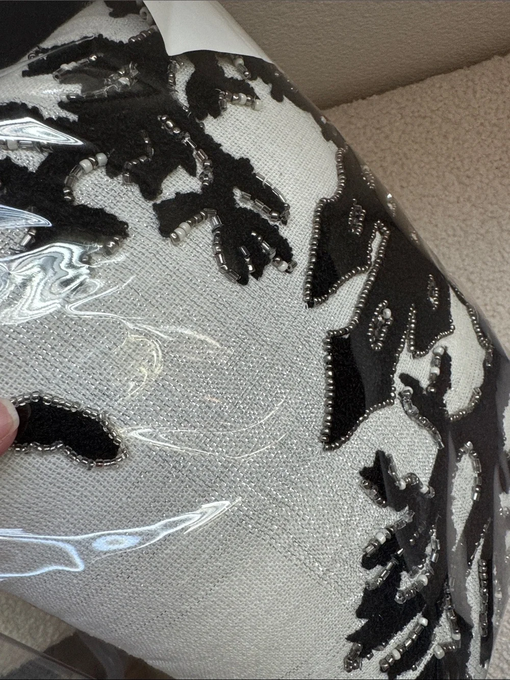 Black & White Haunted House Accent Pillow